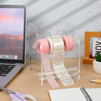 Clear Label Roll Dispenser, 3 Rolls of Sticker Roll Dispenser, Acrylic Sticker Rolls Holder, Adjustable Label Dispensers for Office Home Desktop