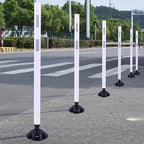 OrangeStar 8 Pack Delineator Post 48" White Traffic Delineator Cones with Fixable Base for Road Safety, Parking Lots