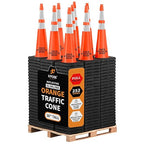 Xpose Safety 36 Inch Orange Slim Line Traffic Cones 6" & 4" Collar - Bulk Full Pallet 252 Pack - Multipurpose PVC Plastic Safety Cone for Parking, Soccer, Caution & Construction - DOT Approved