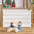 Retractable Baby Gates Dog Gate for Stairs, 55" Wide Mesh Baby Gate Pet Gate for The House, 34" Tall Child Safety Gates for Doorways, Hallways, Deck, Porch, Indoor, Outdoor