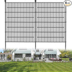 4 Panels No Dig Decorative Outdoor Garden Fence for Yard, 48 in(H) X 10.5 ft(L) Animal Barrier Fencing Rustproof Metal Wire Panel Border for Dog, Rabbits, and Patio Temporary Ground Stakes