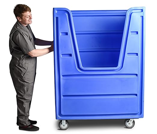 Meese 72P Bulk-Trux Commercial Laundry Linen Truck Cart | Polyethylene (HDPE) | 38 Bushels / 48 Cu. Ft. | Royal Blue