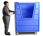 Meese 72P Bulk-Trux Commercial Laundry Linen Truck Cart | Polyethylene (HDPE) | 38 Bushels / 48 Cu. Ft. | Royal Blue