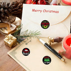 SHYGO® 1“ Christmas Labels Stickers, Round Merry Christmas Seals Xmas Decorative Stickers with Elk and Bells Elements for Envelope Gift Bag Box, 1000 Pcs 2 Rolls