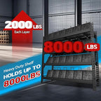 8000LBS 78 "W x 24 "D x 72 "H Garage Shelving, 4-Tier Industrial Iron Shelving Unit Garage Storage Rack for Basement Warehouse, Black