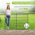 INJOPEXI Decorative Garden Fence 6 Panels 13ft(L)×36in(H) Metal Garden Fences with 5 Panels + 1 Gate, Animal Barrier Rabbit Fence Rustproof Wire Temporary Dog Fencing Outdoor for Yard Lawn Patio
