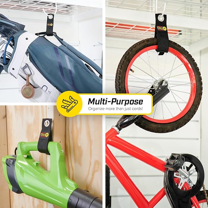 Heavy-Duty Wrap-It Storage Straps (Assorted 12 Pack) - Stocking Stuffer for Hanging Extension Cord Organizer for Cable Management and Storage on Garage Wall, RV Gadgets and Appliances