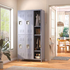 6 Door Locker with Lock, Metal Storage Locker Cabinet with for Employees Organizer, Office, School, Gym, Home, Require Assembly (Grey)