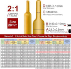 Chanzon 2:1 Ratio - 80Ft Roll - 25/32" (20mm) Heat Shrink Tubing 2:1(25M Total Length) Yellow Polyolefin Sleeving Wrap Shrinking 2 to 1 1pcs