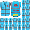 BeautyWill 10/20 Pack Custom Logo Safety Vest,Bulk High Visibility Class 2 Reflective Work Vests
