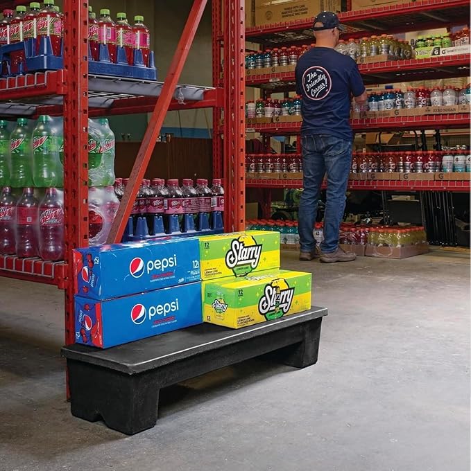 Slim Jim Narrow Heavy-Duty Plastic Poly Dunnage Rack for Warehouses and Commercial Storage 36" x 12" x 8" with 750 lb Capacity | For Wareshouse, Storage, and Merchandising