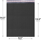 Black Large Poly Bubble Mailers 9.5x14.5 inch #4 | Self Seal Padded Envelopes Cushioned Bubble Mailer | Usable Size 9.5x13.5 | WaterProof | Lightweight mailing Shipping Bags | 100 Pack Bulk