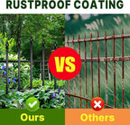Metal Garden Fence 32" H x 24" W (5 Panels, 10 Ft Total) Rustproof Animal Barrier No Dig Decorative Fencing for Dogs,Pet, Yard,& Patio, Easy Installation