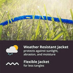 Outdoor Extension Cord Waterproof 50 FT, Blue 14/3 SJTW Heavy Duty, Flexible 100% Copper 3 Prong Extension Cord for Lawn, Garage,UL Listed