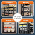 5000lbs78.74,Storage Shelves Garage Metal Shelving Heavy Duty Garage Shelves Adjustable Storage Shelves for Industrial, Factory(Black, W78.74*D23.62*H78.74)