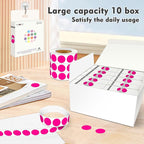 PARLAIM 3/4 Inch Roll Color Coding Labels,10000 per 10 Rolls Round Permanent Adhesive Color Coding Circle Dot Stickers for Office Home (Fluorescent Pink)