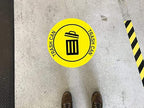 "Trash Can" Durable Laminated Vinyl Floor Sign- Sign by Graphical Warehouse- 5S Safety and Security Signage, Visual Communication Tool (18", Yellow/Black)