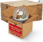 MT Products Custom Printed Kraft Cardboard Shipping Boxes 7" x 7" x 7" - Personalized Mailing Boxes and for Gifting