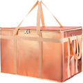 XXXL Insulated Food Delivery Bag - Reusable Thermal Cooler Grocery Bags for Catering & Delivery, Pizza Carrier for Events, Large Capacity Bag Keeps Food Hot/Cold for Shopping, Commercial (Gold, 1PK)
