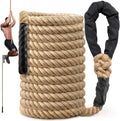 Climbing Rope Gym Workout - 10FT 15FT 20FT 25FT 30FT 35FT Heavy Duty Jute Thick Ropes for Adults Strength Training Outdoor Tree Swing Indoor Home Fitness Exercise - 1.5 Inch