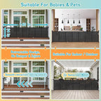 140'' Retractable Baby Gates Extra Wide,34" Tall Retractable Dog Gate for Doorways, Security Upgrade Reinforcement Rods Extra Long Retractable Baby Gate for Stairs, Indoor/Outdoor Retractable Gate
