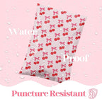 14.5x19 Designer Poly Mailer 100 Pack Heavy Duty Waterproof Self Seal Shipping Bags, Small Business Large Mailing Envelopes Bulk Tear Resistant Packaging Pink Stripe Cherry Fruit
