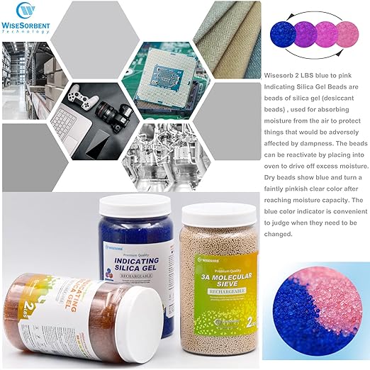 Silica Gel 12 LBS, Indicating Silica Beads (Blue to Pink), Reusable Silica Gel Desiccant Dehumidifier