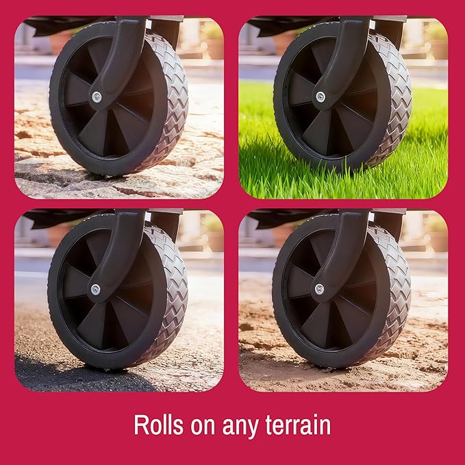 SYNCFUN Collapsible Wagon Cart with Wheels 300lbs Red, Portable Sports Utility Rolling Wagon for Beach, Garden, Camping & Grocery, Fishing