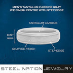 Men's 6mm Tantalum Carbide Contemporary Bands - Choice of Designs with Step Edges