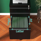 3-Drawer Mobile File Cabinet With Lock & Wheels,Fully Assembled Heavy Duty Under Desk File Cabinets For Home Office,100lbs Capacity Per Drawer,Steel Rolling Cabinet for Legal/Letter Files(Black)