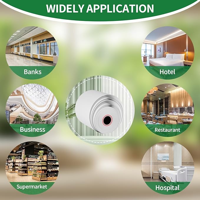 (5 Rolls) 2 1/4" x 85' Thermal Receipt Paper Rolls, Cash Register POS Thermal Paper, Credit Card Thermal 2 1/4 in x 85 ft.