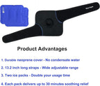 Koo-Care 2 Knee Gel Ice Pack & Wrap For Injuries Reusable Hot Cold Therapy Compress Pain Relief for Arthritis, Tendonitis, ACL, Knee Replacement Surgery - 9.9" x 7.9" Neoprene Brace With Long Straps