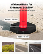 VEVOR 2 Pack Traffic Delineator Posts, 48 inches Traffic Safety Cones with Weighted Base and Reflective Strips, Heavy Duty Delineator Posts for Construction Site, Parking Lot, Crowd Control, Red