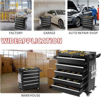 5-Drawer Tool Chest on Wheels, Rolling Metal Toolbox with Wheels & Drawers, Tool Cart Cabinet, Suitable for Garage, Moving/Gift/Daily Use