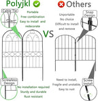 Decorative Garden Fence 10 Pack, 30in (H) x 10ft (L) Rustproof Metal Wire Animal Barrier, Arched Flower Edging Border Fencing Panel for Dog, Yard, Patio, Outdoor, Decor