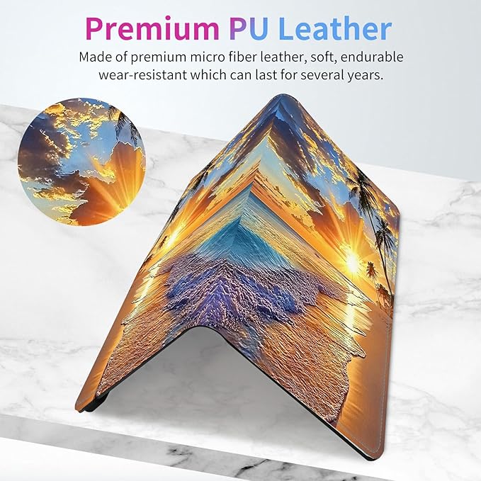 Car Registration and Insurance Holder,PU Leather Car License Document Insurance and Registration Card Holder Men Women Vehicle Glove Box Organizer Auto Accessories-Beach Sunset