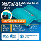 PhysioNatural Ice Pack for Knee Pain Relief, Reusable Gel Ice Wrap for Leg Injuries, Swelling, Knee Replacement Surgery, Cold Compress Therapy for Arthritis, Meniscus Tear and ACL