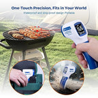 Ring Laser DS20:1 Infrared Thermometer Temperature Gun with Meat,Thermal Gun with Adjustable Emissivity&High/Low Alarm,±1% Accuracy,-58~1832℉ IR Temp Gun with Reverse Display for Food HVAC