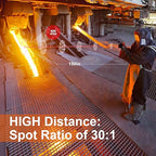 BTMETER BT-1500 Pyrometer 30:1 Industrial Laser Thermometer Gun, -58℉ to 2732℉ Non Contact High Temp Infrared Thermometer Digital IR Temperature Gauge Orange(NOT for Human Temp Test)