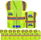 BeautyWill Custom Safety Vest Customized Logo Class 2 High Visibility Reflective Vest with Pockets Construction workwear