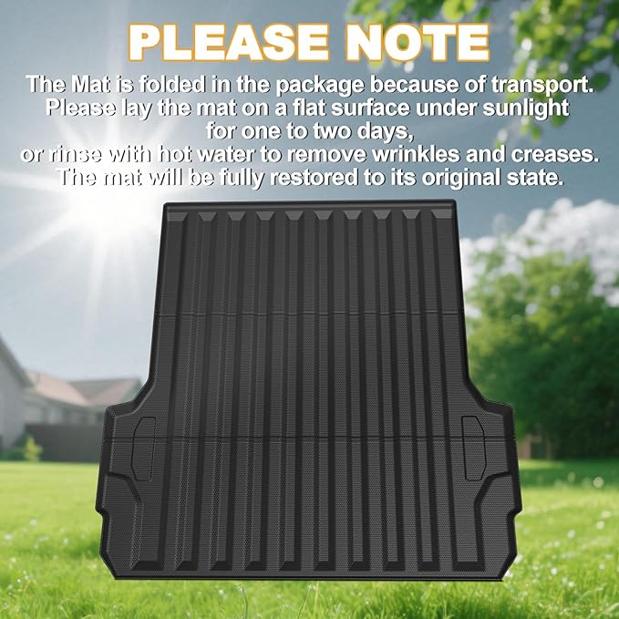 Truck Bed Mat for 2026 2025 2024 Toyota Tacoma, All Weather Truck Bed Liner for 2026 2025 Toyota Tacoma Accessories, 5FT TPE Cargo Liner Truck Mat