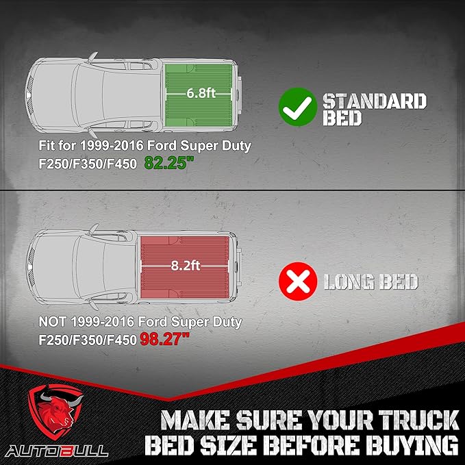 Truck Bed Mat Bed Liner Fit for 1999-2016 Ford Super Duty F250/F350/F450 Accessories 6.8FT, Vehicle Truck Bed Liner Custom Fit All Weather Protection TPE Pickup Car Bed Mat