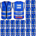 BeautyWill Custom Logo 10/20 Pack Safety Vest Class2 High Visibility Vest with Pockets Breathable Construction Vest Bulk