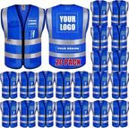 BeautyWill Custom Logo 10/20 Pack Safety Vest Class2 High Visibility Vest with Pockets Breathable Construction Vest Bulk