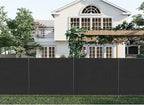 Patio 5' x 91' Outdoor Privacy Screen Freestanding Temporary Fence Panels Net Cover with Metal Poles for Outside Backyard Pool Garden Air Conditioner Fencing, Black