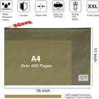 Rough Enough Important Document Storage Bag File Folder Organizer Pouch with Zipper Waxed Canvas Water Repellent for Travel Office Legal Size Green