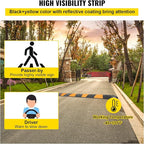 VEVOR Rubber Speed Bump, 1 Pack 2 Channel Speed Bump Hump, 72" Long Modular Speed Bump Rated 22000 LBS Loading, 72.8 x 12.2 x 2.2 Garage Speed Bump for Asphalt Concrete Gravel Driveway with 2 End Cap