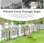 Black Garden Fences Animal Barrier, 12.55"*16.48" Garden Border Fencing, Rustproof Metal No Dig Fence for Dogs, Outdoor Fence, Dog Fencing for Patio, Flower Bed, Farm (Medium 10 Pcs)