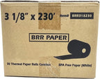 (30 Coreless Rolls - 50 GSM) 3 1/8 x 230 Thermal Paper Receipt Rolls fits all Clover POS Cash Register Printers for TSP500 TSP600 TSP 700 TSP2000 CT S300 from BuyRegisterRolls