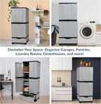 Sunnydaze Lockable Storage Cabinet - Indoor or Garage Storage Cabinet with 3 Adjustable Shelves - 57.5" H - Garage, Office, Home, Laundry Room - Gray